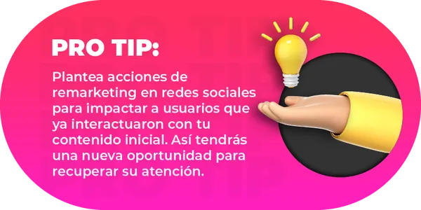 Considera acciones de remarketing como parte de tu estrategia de redes sociales