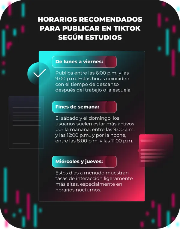 Horarios recomendados para publicar en TikTok según estudios
