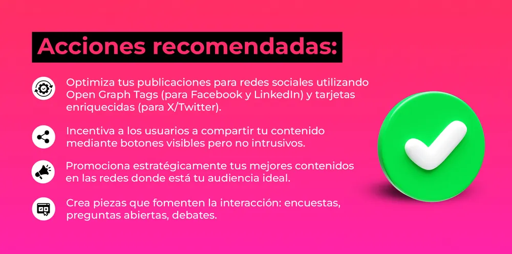 Acciones recomendadas en redes sociales para impulsar el SEO